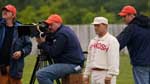 DP Eric McMaster, Cinematographer Ray Manard, Actor Mike Barreca, and Dolly Grip Chuck Moran