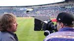 Eric and Ray Film Umpire Signs at a Rochester Red Wings Baseball Game