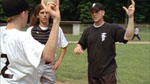 Fermi Coach Mark Dube Gives Pitching Pointers to Doug Giaconne